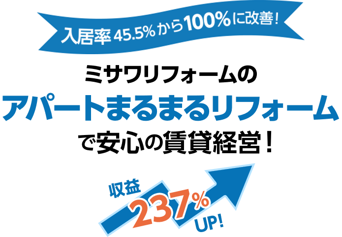 ミサワリフォームのアパートまるまるリフォームで賃貸経営！
