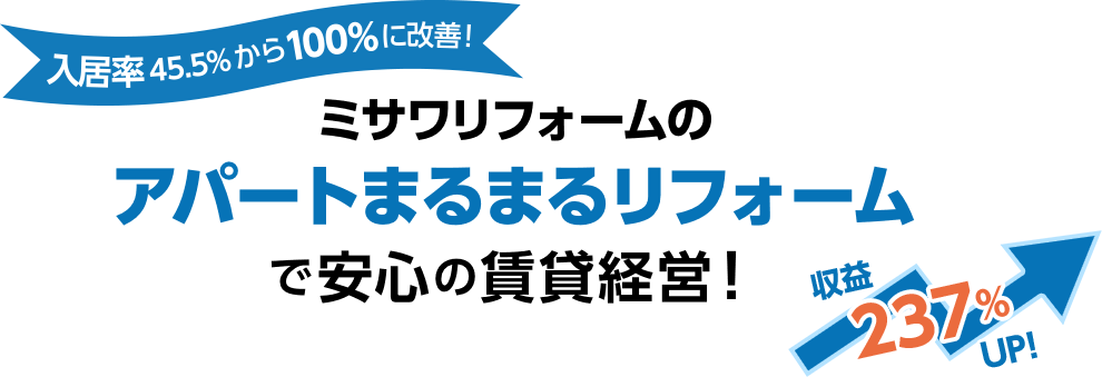 ミサワリフォームのアパートまるまるリフォームで賃貸経営！