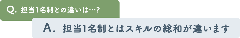 Q. 担当1名制との違いは…? 